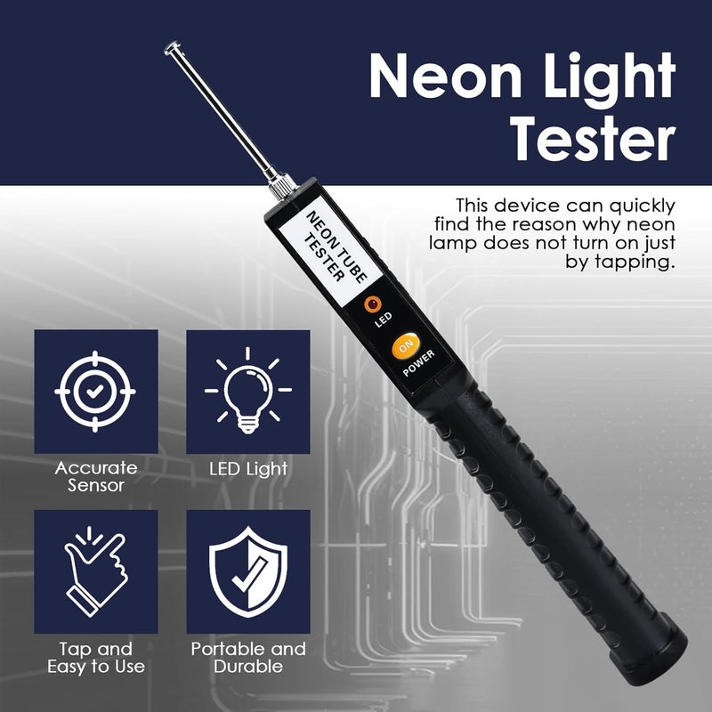 JuviPerpric Neon Tester, Portable Handheld Tube Tester（Always on）, Colour Discriminator Light Tube Detector for Neon Tube Light Lamp Light Tube(No Battery Included) - Image 2